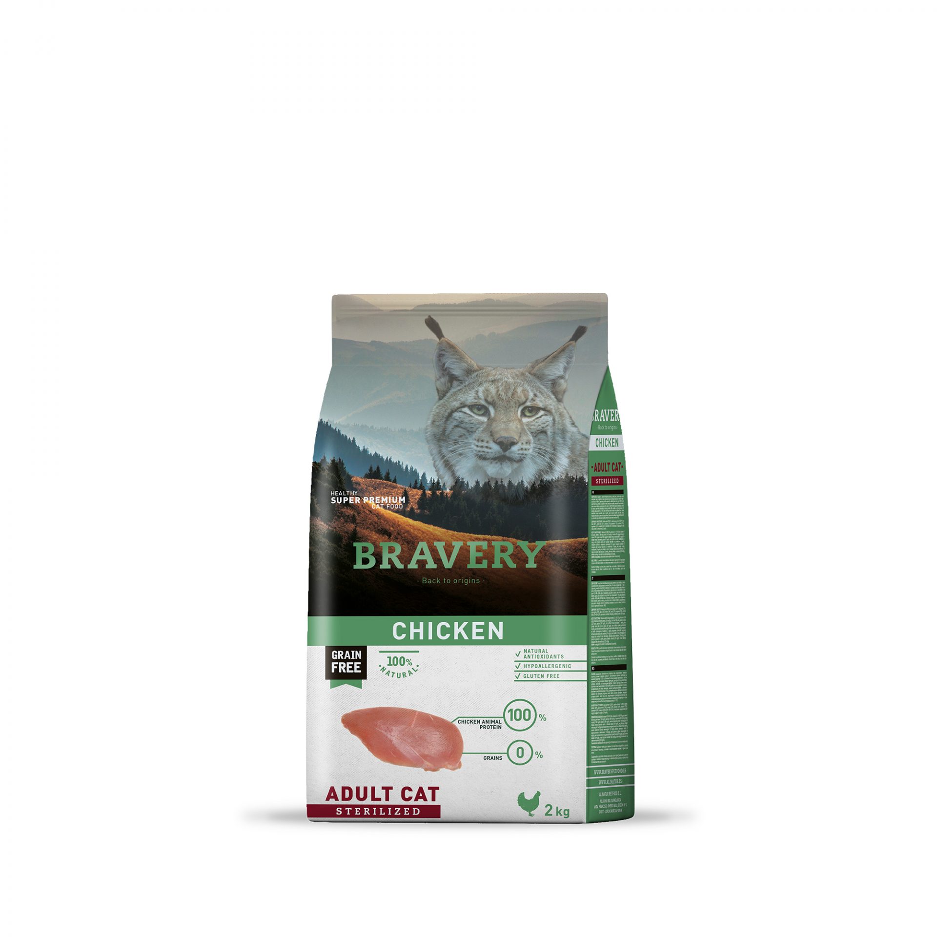 4GA020030 BRAVERY CHICKEN ADULT CAT STERILIZED 2 KG - Imagen 1