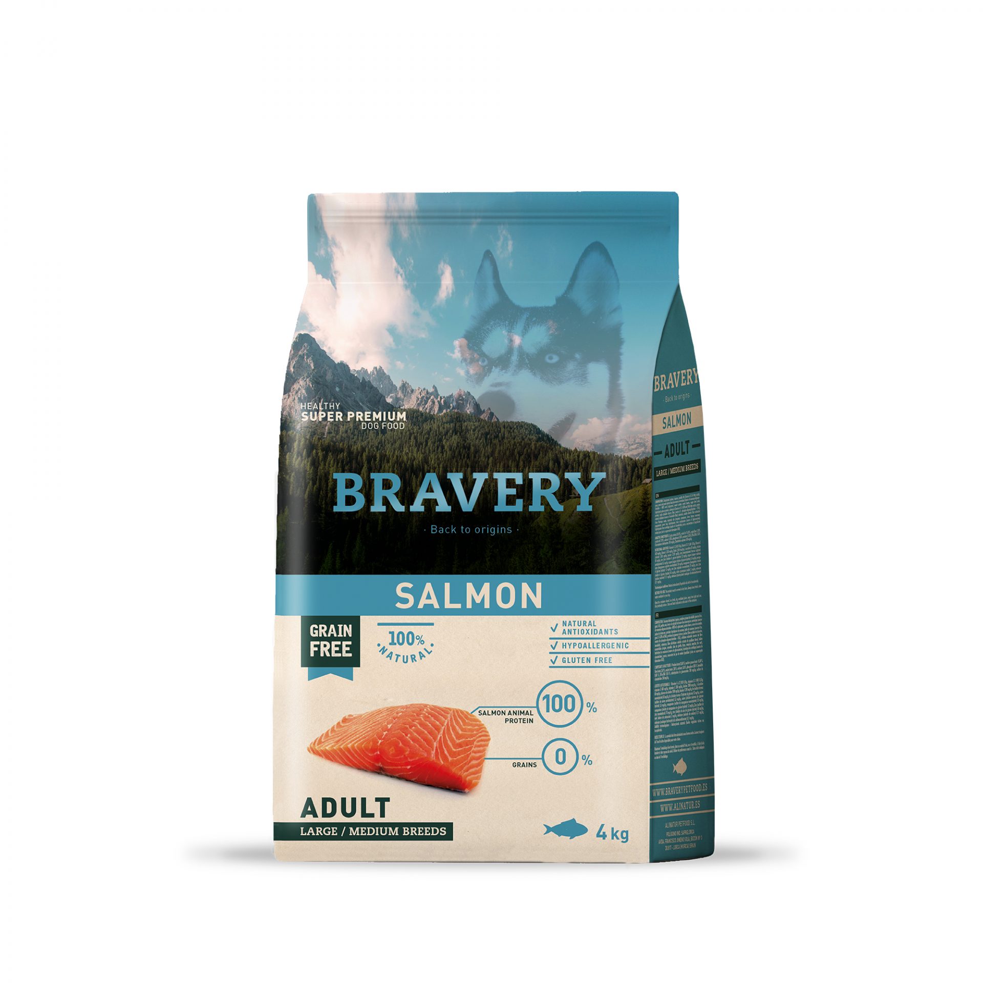 4PE040066 BRAVERY SALMON ADULT LARGE/MEDIUM BREED 4 KG - Imagen 1