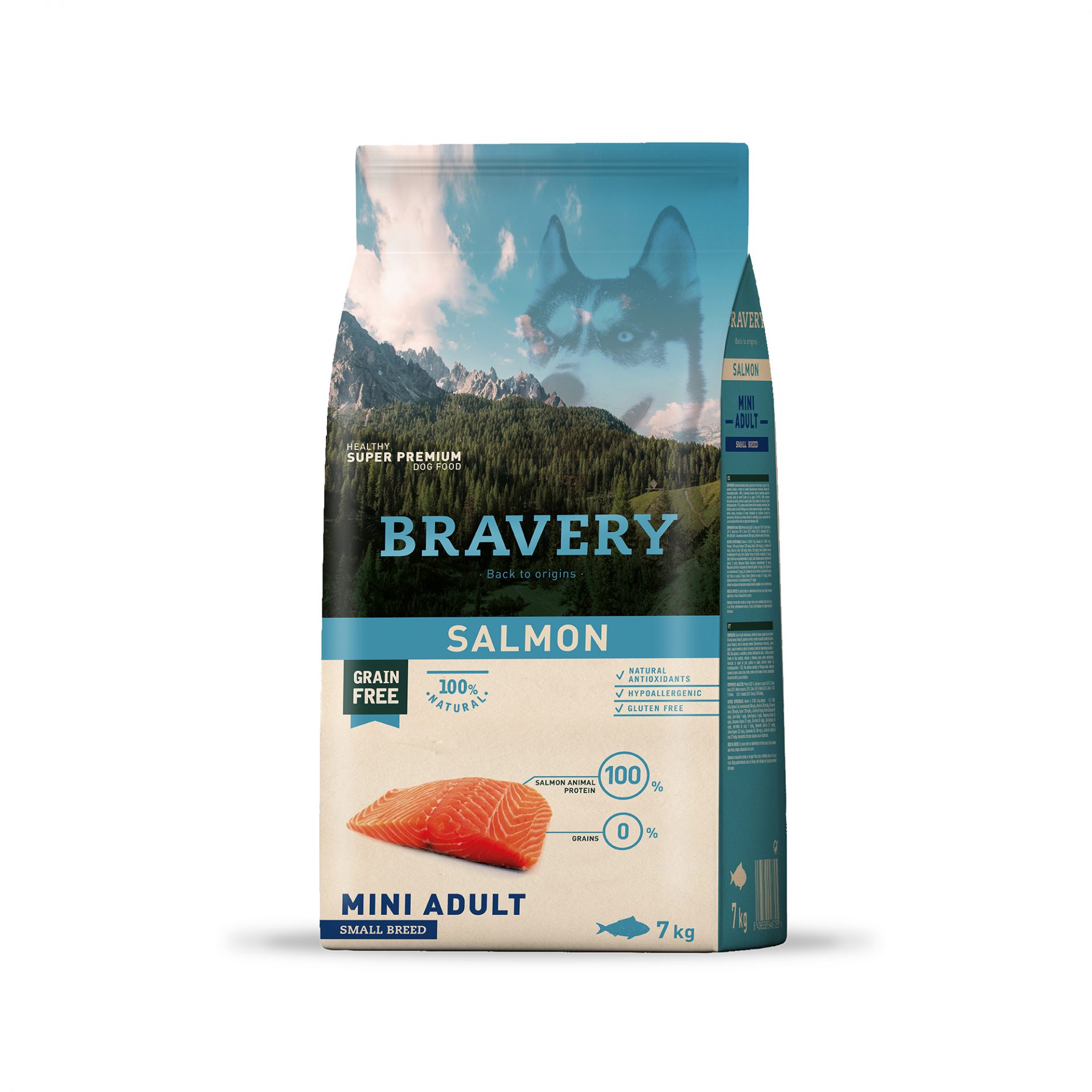 4PE070004 BRAVERY SALMON MINI ADULT SMALL BREEDS 7 KG - Imagen 1