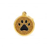 MY FAMILY GOLD BIG GLITTER CIRCLE BLACK PAW