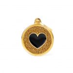 MY FAMILY GOLD BIG GLITTER CIRCLE BLACK HEART