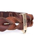 MF COLLAR ASCOT, CUERO TRENZADO CAFE, 27/35-1,6 cm / SM - Imagen 3