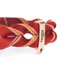 MF COLLAR ASCOT, CUERO TRENZADO ROJO, 42/55-2,8 cm / LG - Imagen 3