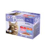 PLAISIR CHUNKS POUCH ADULT CAT MIX SABORES, 12 X 100 GR