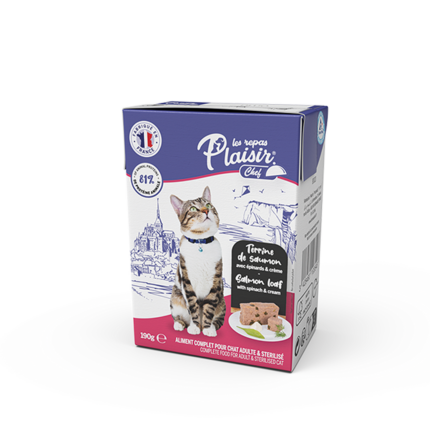 PLAISIR CHEF CAT SALMON TERRINE W/ SPINACH&CREAM, 190 GR