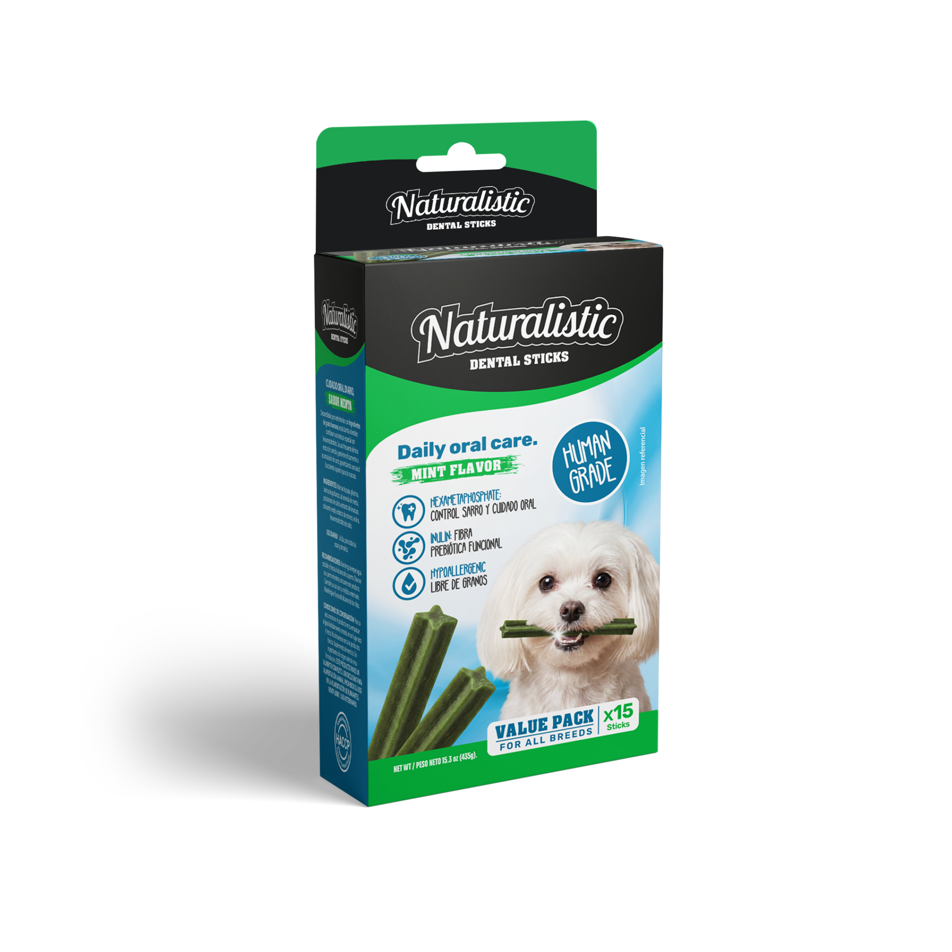 Naturalistic dental Mint x15 NT DENTAL STICK MINT FLAVOR, 15 UN - Imagen 1