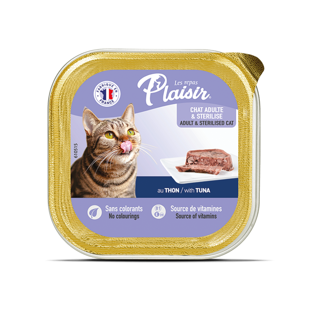 Pate-con-atun-para-gato-adulto-100gr PLAISIR PATE ALUTRAY ADULT CAT TUNA, 100 GR - Imagen 1