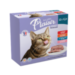 PLAISIR PATE ALUTRAY ADULT CAT MIX SABORES, 12 X 100 GR