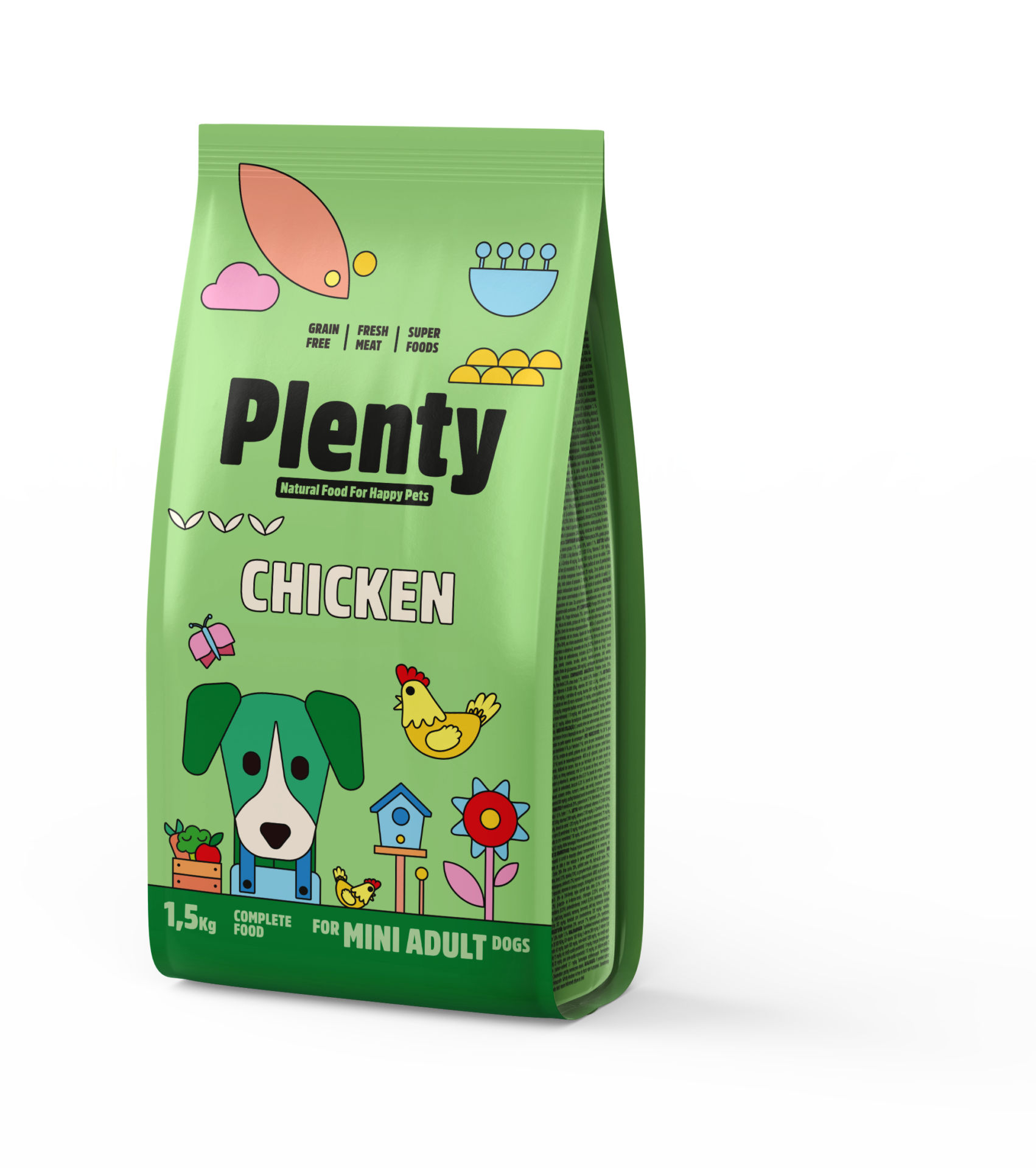 Plenty_1,5Kg_chicken_Dog PLENTY MINI ADULT DOG CHICKEN, 1,5 KG - Imagen 1