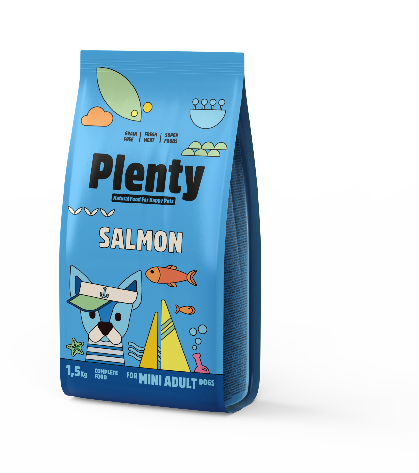 Plenty_1,5Kg_salmon_Dog PLENTY MINI ADULT DOG SALMON, 1,5 KG - Imagen 1